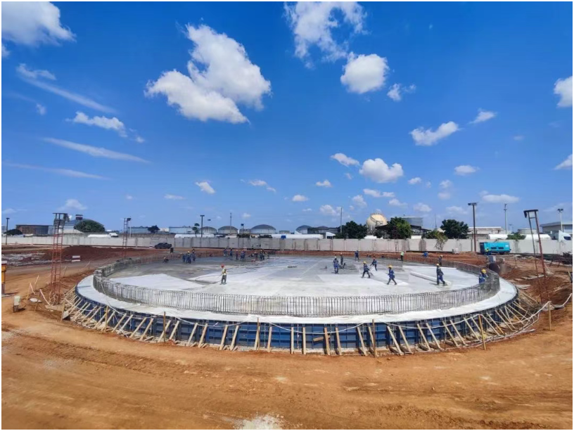 坦桑尼亞石油儲罐項目首個承臺澆筑完成