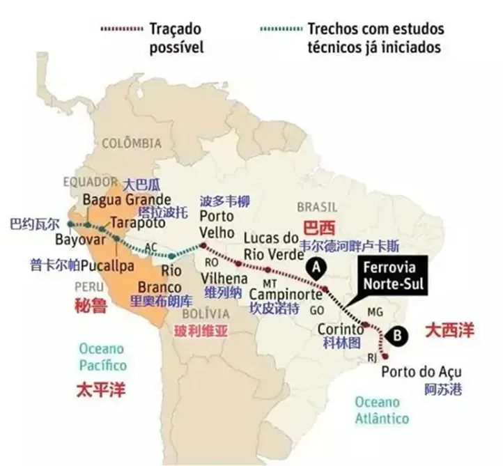 中國與巴西簽署兩洋鐵路合作諒解備忘錄，打造6500公里南美大陸橋